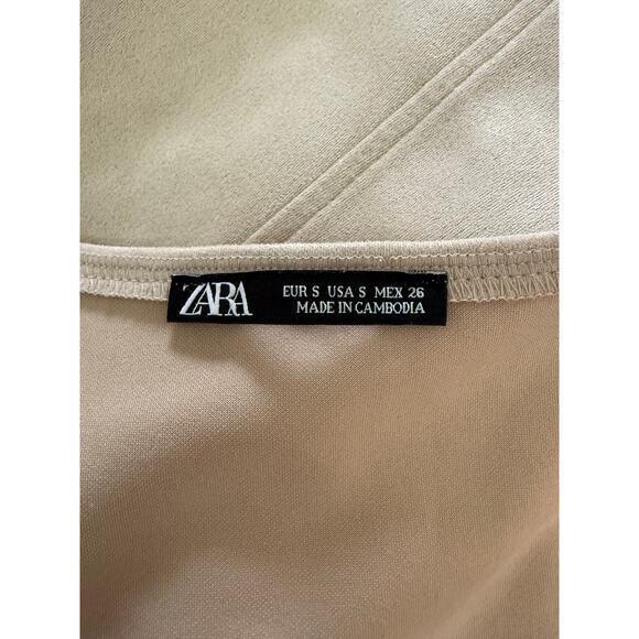 NWOT Zara Sleeveless Faux Suede Color Block Dress Size Small - Picture 5 of 6